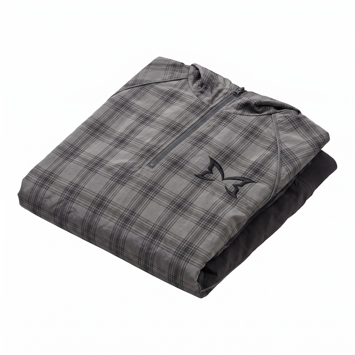 Plaid windbreaker — folded